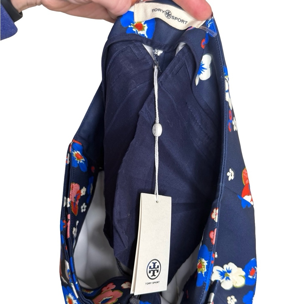 Tory Burch Printed Floral Tech Twill Golf Skort Small S Navy NWT - Picture 5 of 7